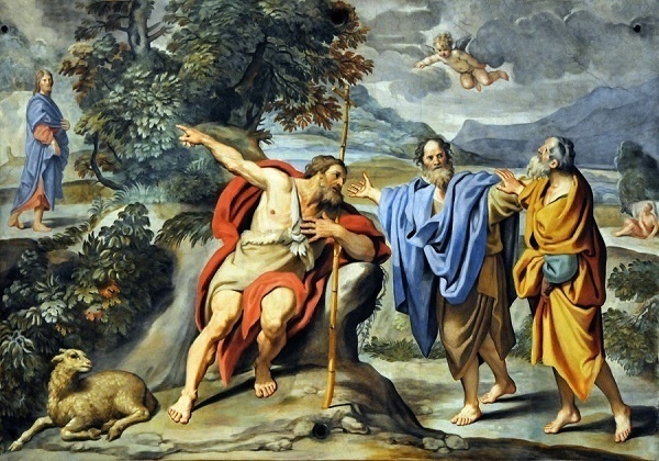 Ivan Krstitelj dvojica učenika i Isus